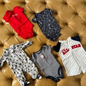 Newborn to 6 month, sports 5 pc bundle